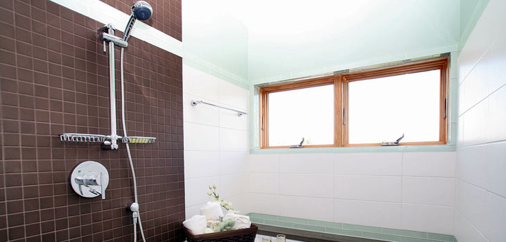 modern_bathrooms_green3-tiledshower-glass-unglazedbrown-ribbedceramic